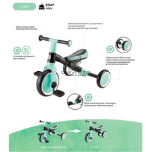 Дитячий велосипед GLOBBER LEARNING TRIKE 2 в 1 Blue (735-101)