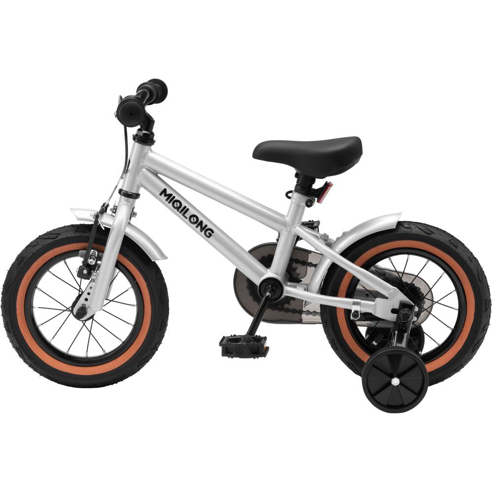 Велосипед MIQILONG ST 12" Silver (RBB-ST12-SILVER) Гальма Задній ножний, Передній V-brake, Ручний