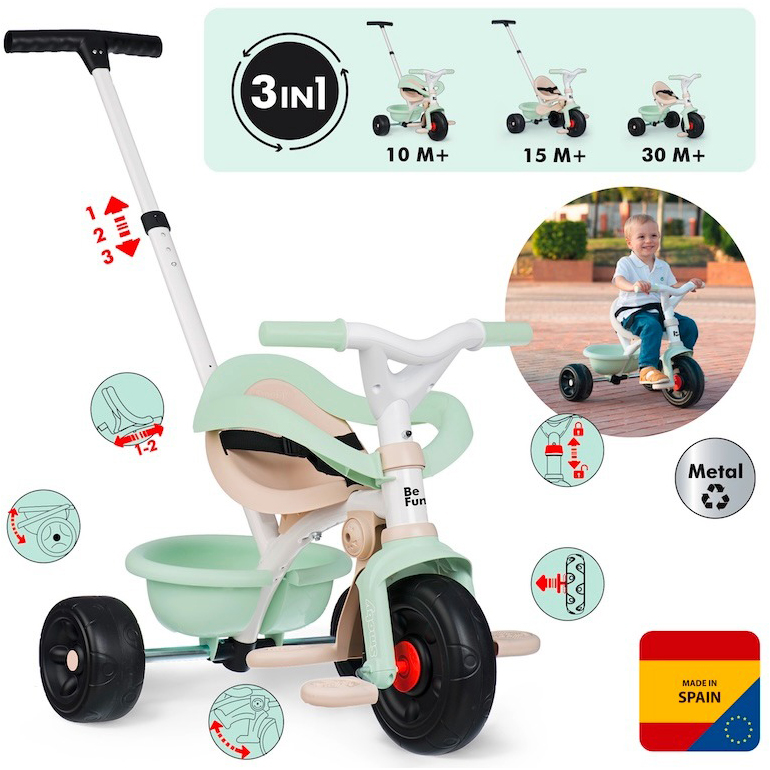 Велосипед SMOBY Би Муви Комфорт 3 в 1 Мята (7600740420) Тип прогулочный