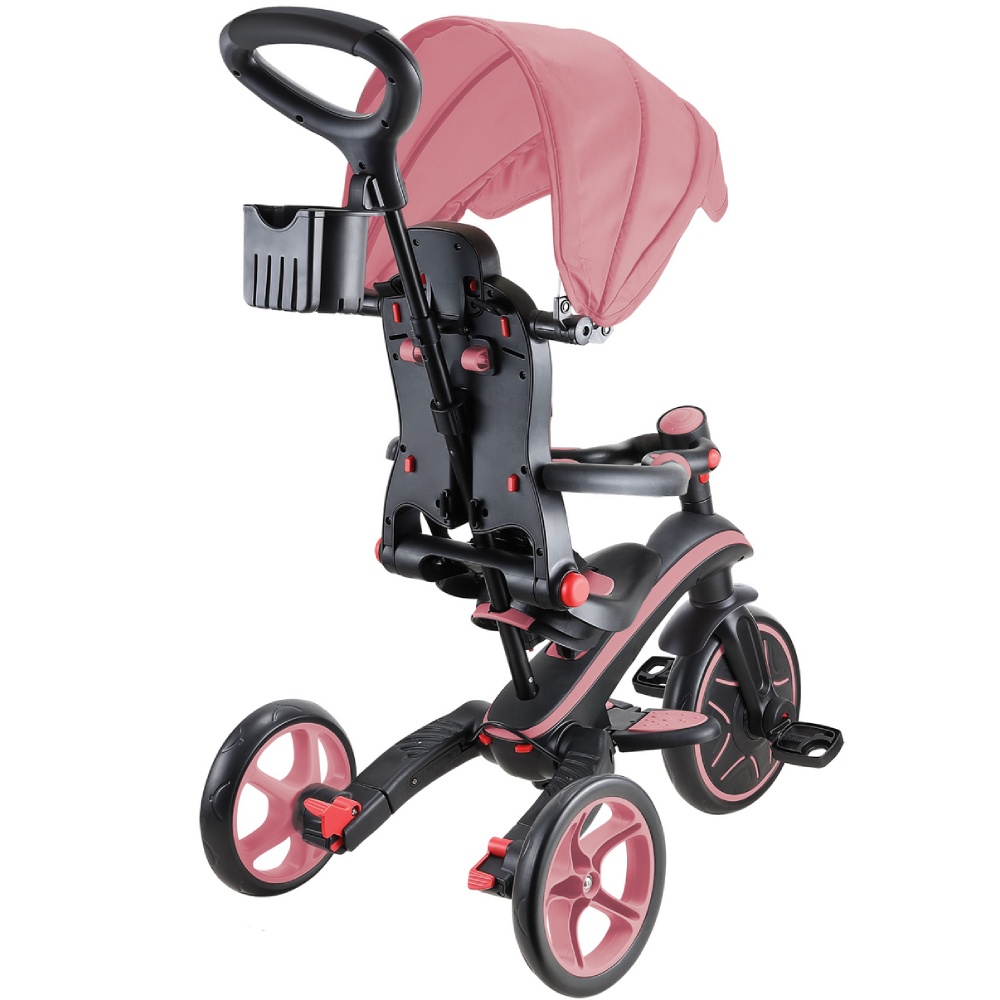 Детский велосипед GLOBBER EXPLORER TRIKE FOLDABLE 4 в 1 Pastel Pink (732-210-2) Тормоза Ножные