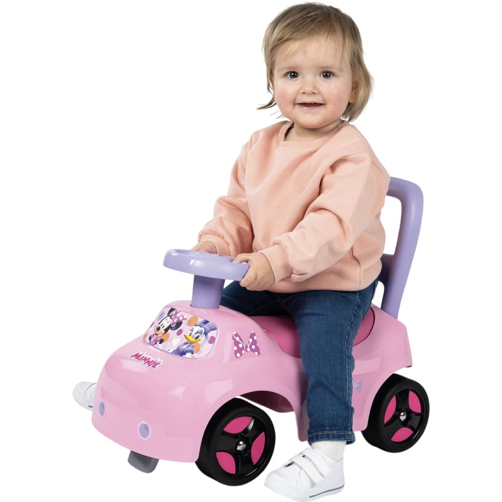 Чудомобиль-мини SMOBY Минни Маус (720544) Дополнительно размеры: 54 х 27 х 40 см; возраст от 10 месяцев; удобный руль с покрытием против скольжения рук, защита от переворачивания спереди и сзади для максимальной безопасности