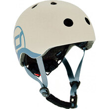 Шлем SCOOT&RIDE светло-серый, с фонариком, 45-51см (XXS/XS) (SR-181206-ASH)