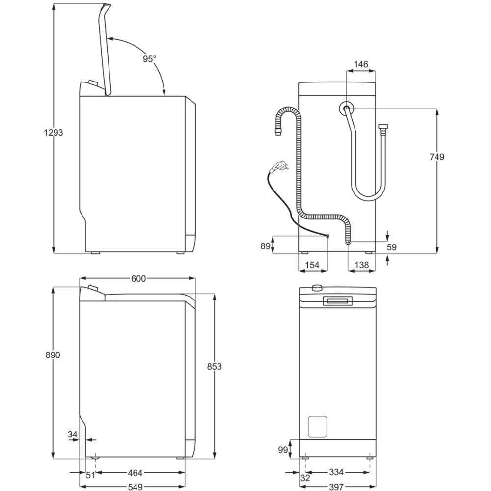 Пральна машина ELECTROLUX EWT1264ILW Тип завантаження вертикальне