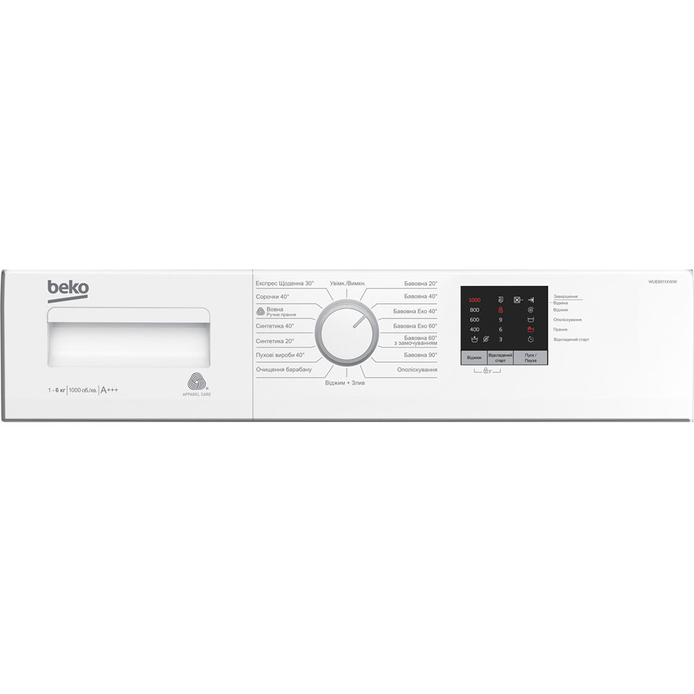 Стиральная машина BEKO WUE6511XWW Максимальная загрузка 6