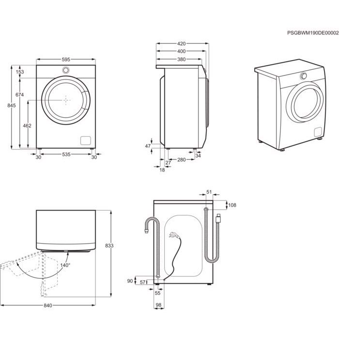 Пральна машина ELECTROLUX EW6S406WU Тип завантаження фронтальне