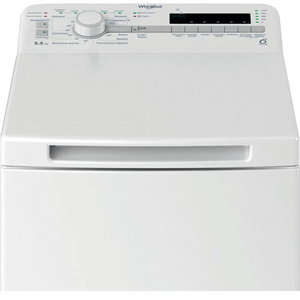 Пральна машина WHIRLPOOL TDLR 55020S UA Максимальне завантаження 5.5