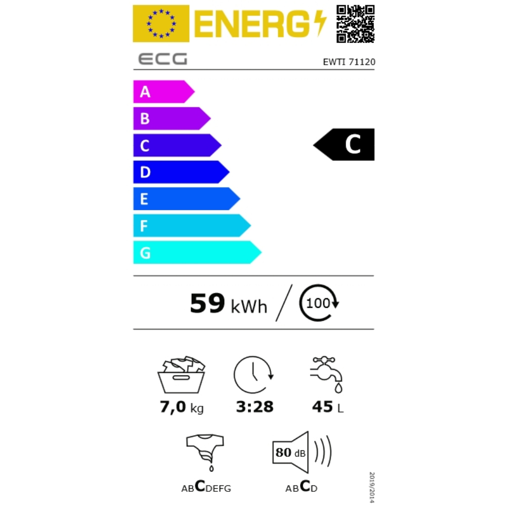 Внешний вид Стиральная машина ECG EWTI 71120 (РН243491)