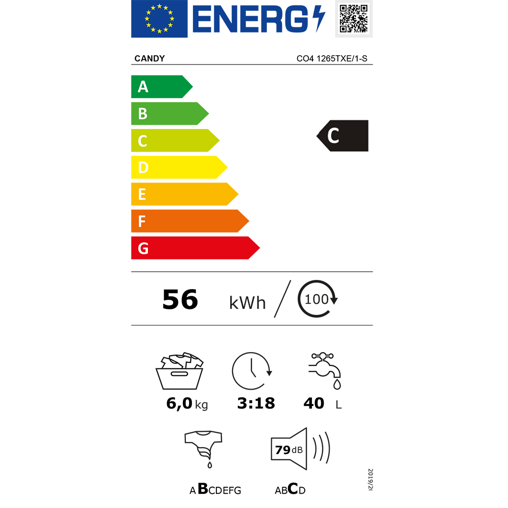 Пральна машина CANDY Smart Pro CO4 1265TXE/1-S Тип завантаження фронтальне