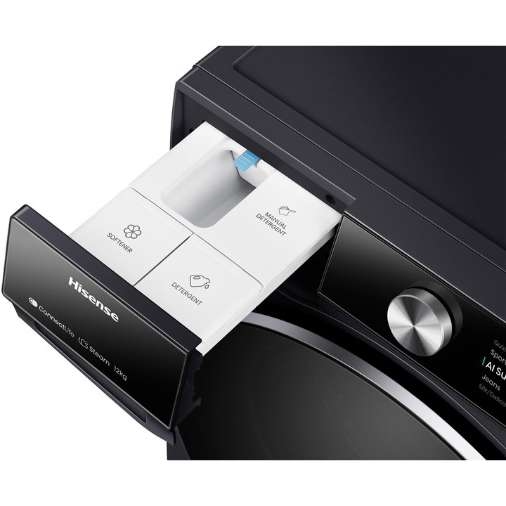 Изображение Комплект HISENSE Стиральная машина WF7S1247BB (WF7S1214W) + Сушильная машина DH7S107BB (DH7S107BB)