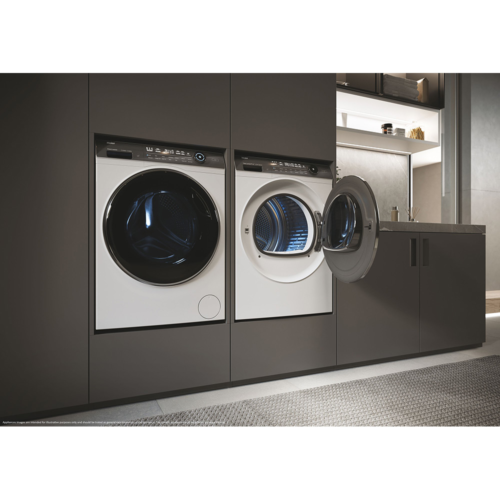 Зовнішній вигляд Комплект HAIER Пральна машина HW90-B14979TU1 + Сушильна машина HD90-A3Q979U1-S