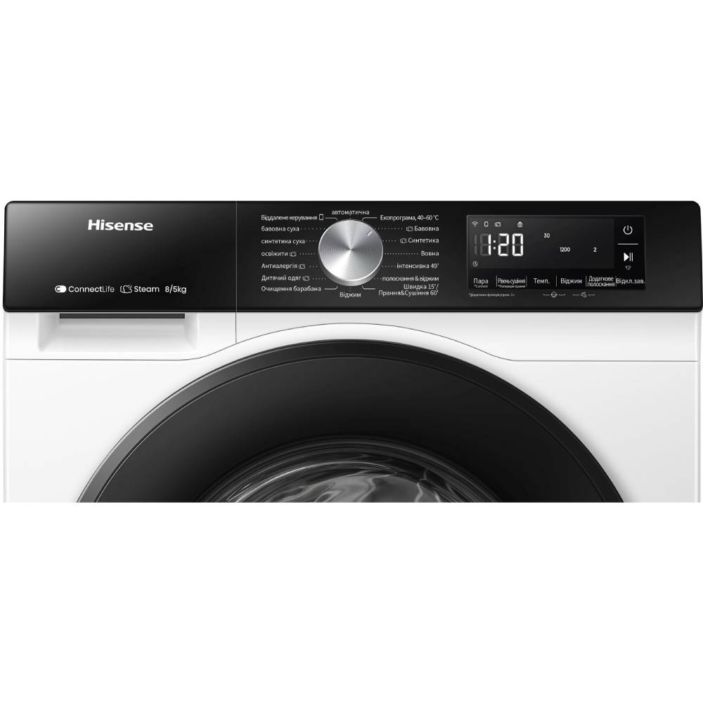 Пральна машина HISENSE WD3S8043BW3/UA (WD3S8043BW3) Максимальне завантаження 8