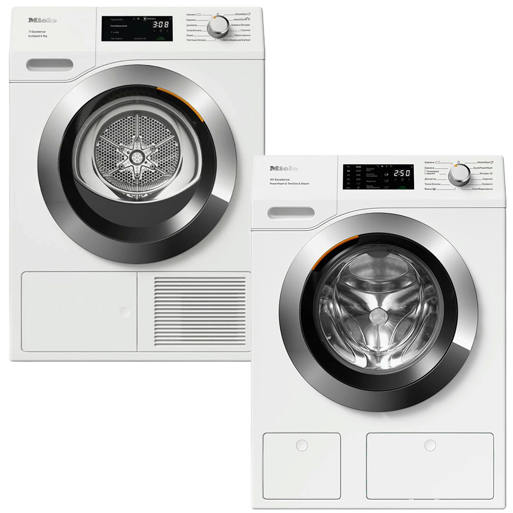 Комплект Miele Стиральная машина WEG 895 WCS + Сушильная машина TEH 795 WP Комплект Miele Стиральная машина WEG 895 WCS + Сушильная машина TEH 795 WP