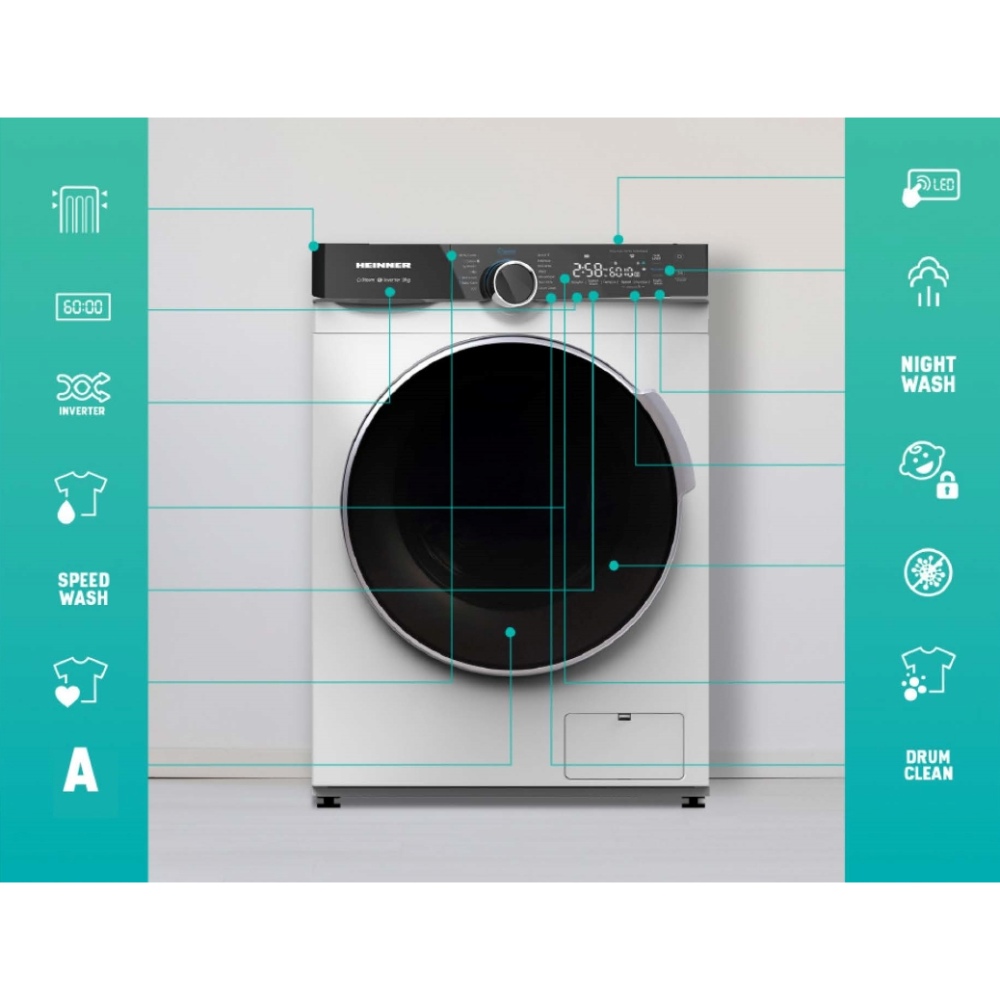 Стирально-сушильная машина HEINNER HWDM-M814IVKA Тип машины автоматическая