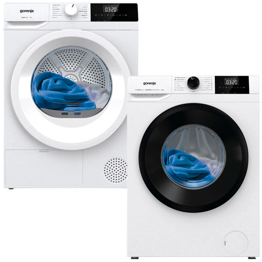 Комплект GORENJE Стиральная машина W3NGPI72SBS/UA + Сушильная машина D2HNE7E/UA