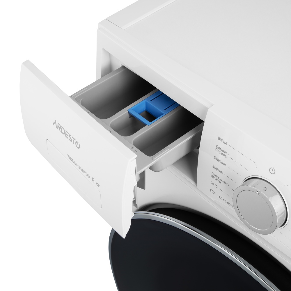 Пральна-сушильна машина ARDESTO WDMW-85IWBD White Максимальне завантаження 8