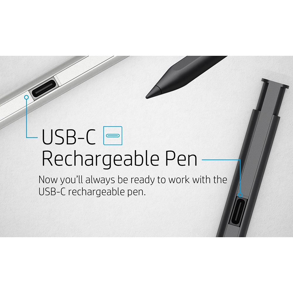 Стілус HP Rechargeable MPP 2.0 Tilt Pen Silver (3J123AA) Додатково магнітне кріплення; змінні наконечники; діаметр 95 мм; довжина 149,5 мм; вага 10 г