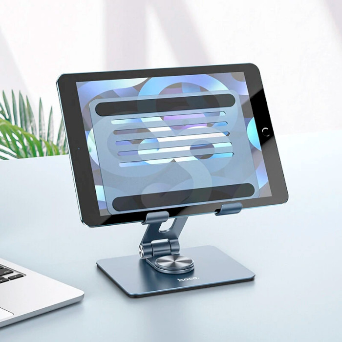 Фото Подставка для планшета HOCO PH52 Might metal rotating tablet desktop holder Metal Gray (6931474788979)