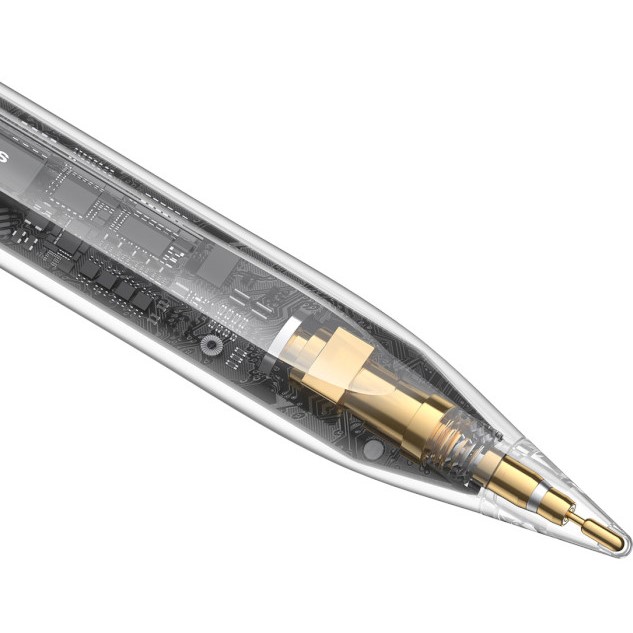 Стілус BASEUS Smooth Writing 2 Active Stylus Pen Moon White (P80015802213-03) Додатково заряджання від iPad або Type-C; функція відхилення долоні; керування нахилом; індикатор заряду; магнітне кріплення; автосплячий режим; до 32 функцій; покращений змінний наконечник; плавний лист та малювання без затримок