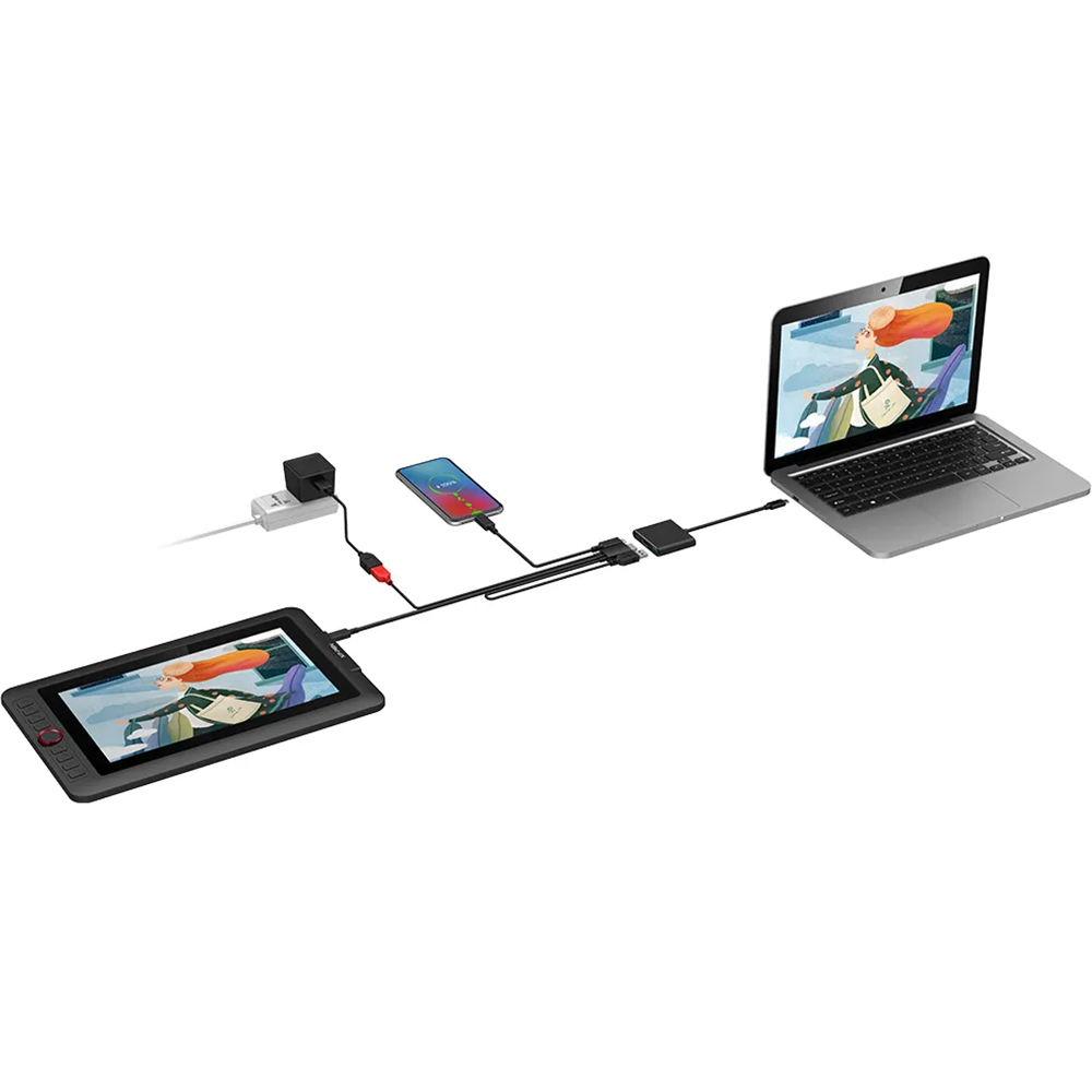 Фото Адаптер XP-PEN Type-C 3-in-1 (USB+HDMI+DP) (ACW01)