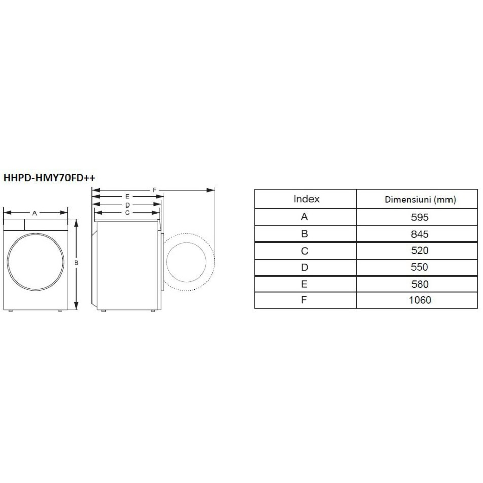 Внешний вид Сушильная машина HEINNER HHPD-HMY70FD++