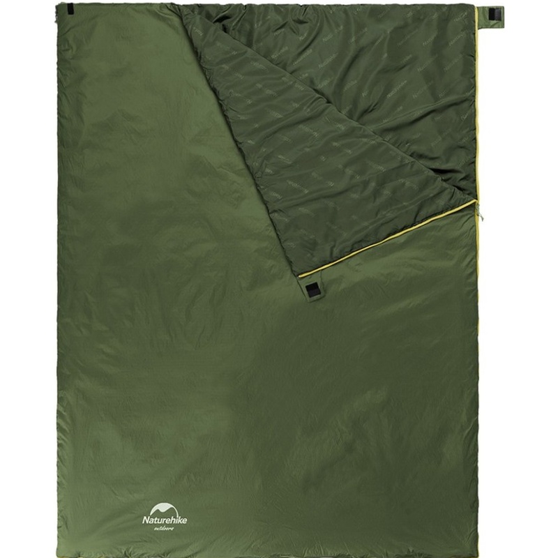 Спальний мішок Naturehike LW180 Mini NH21MSD04 XL Dark Green (6975641884361) Блискавка ліва