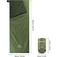 Спальний мішок Naturehike LW180 Mini NH21MSD04 XL Dark Green (6975641884361)