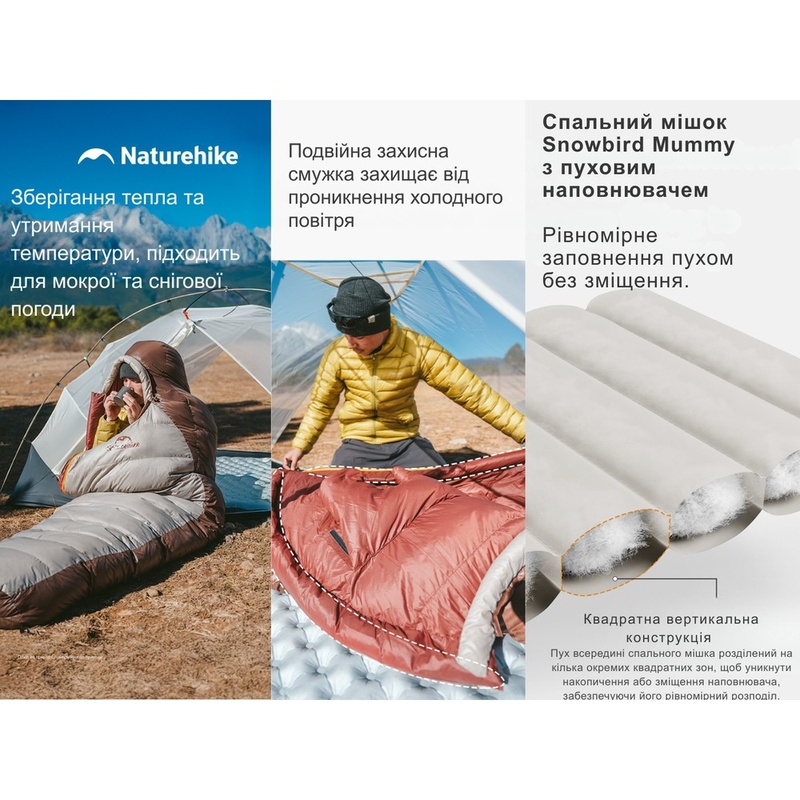 Покупка Спальник Naturehike Snowbird CNK2550WS014 L Brown (6927595784464)