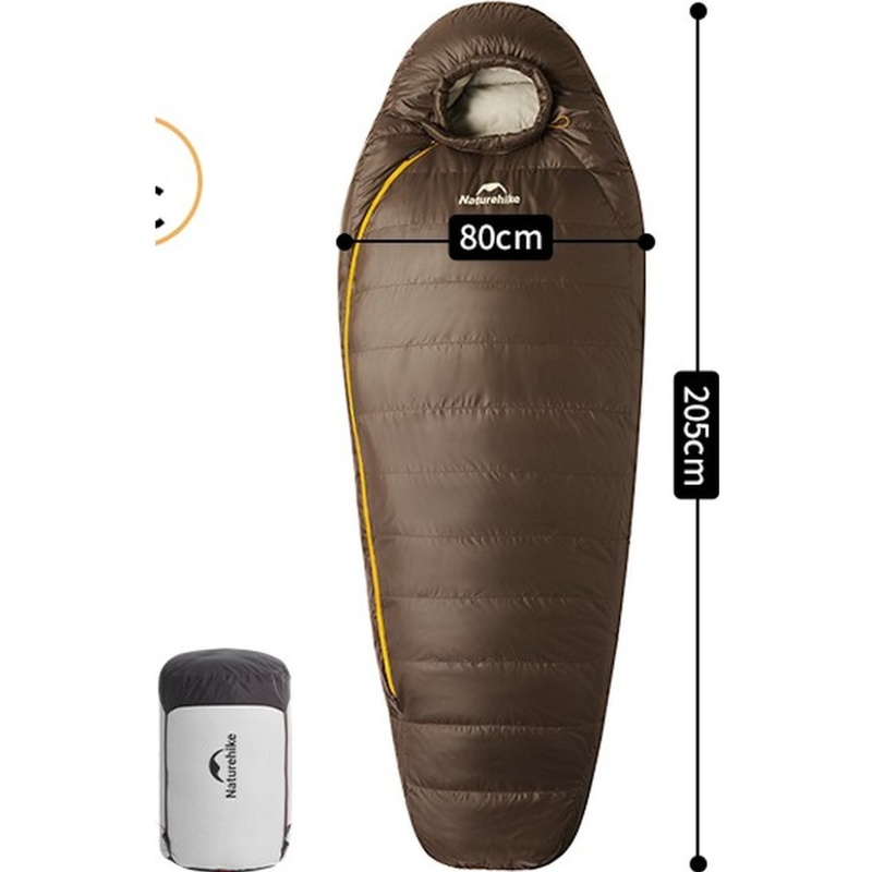 Спальник Naturehike Snowbird CNK2550WS014 L Dark Brown (6927595784396) Блискавка двостороння