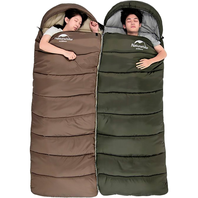 Спальник NATUREHIKE U250 NH20MSD07 Brown (6927595767207-L) Блискавка ліва
