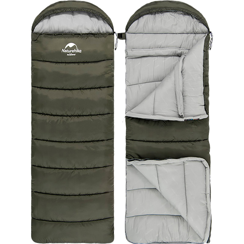 Спальник NATUREHIKE U250 NH20MSD07 Dark green (6927595767214-L) Блискавка ліва