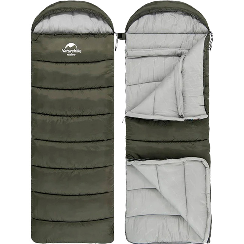 Спальник NATUREHIKE U150 NH20MSD07 11°C Green (6927595764398-L) Блискавка ліва