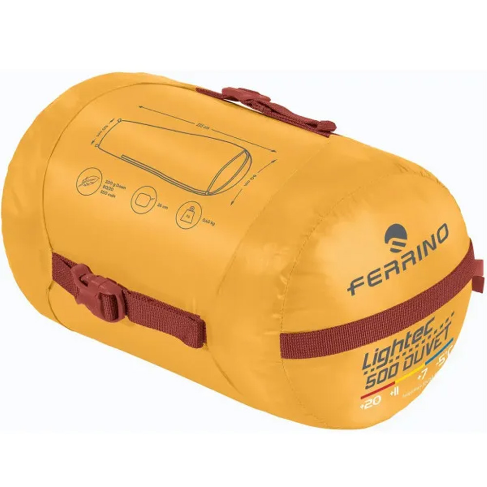 Спальний мішок FERRINO Lightec 500 Duvet RSD Down +7°C Yellow (86699NGG) Сфера застосування пішохідний туризм