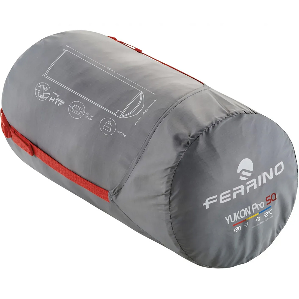 Спальний мішок FERRINO Yukon Pro SQ +3°C Red (86360NRR) Блискавка ліва
