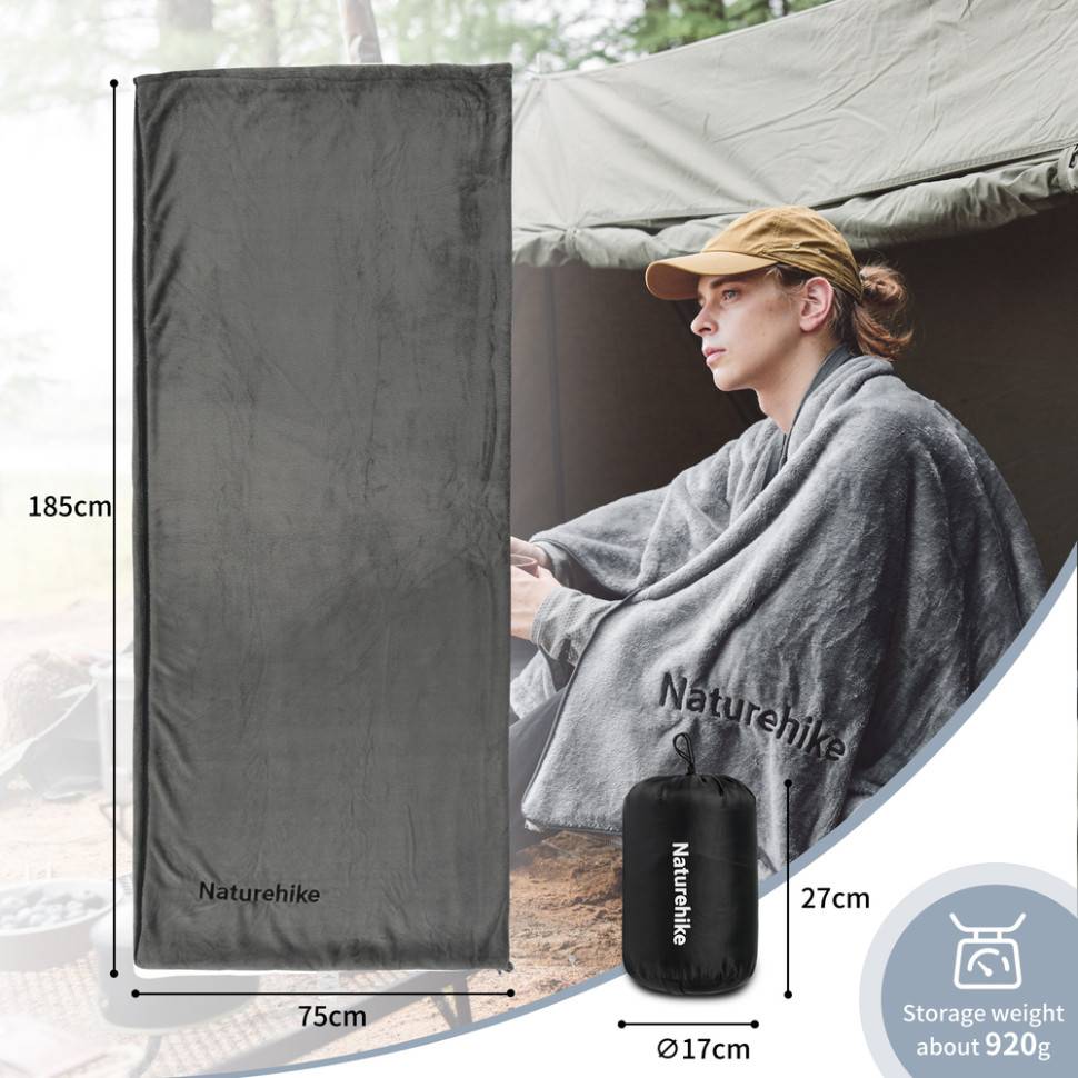 Вкладиш у спальний мішок NATUREHIKE CNK2450WS024 Gray (6975641883340) Тип вкладиш у спальний мішок