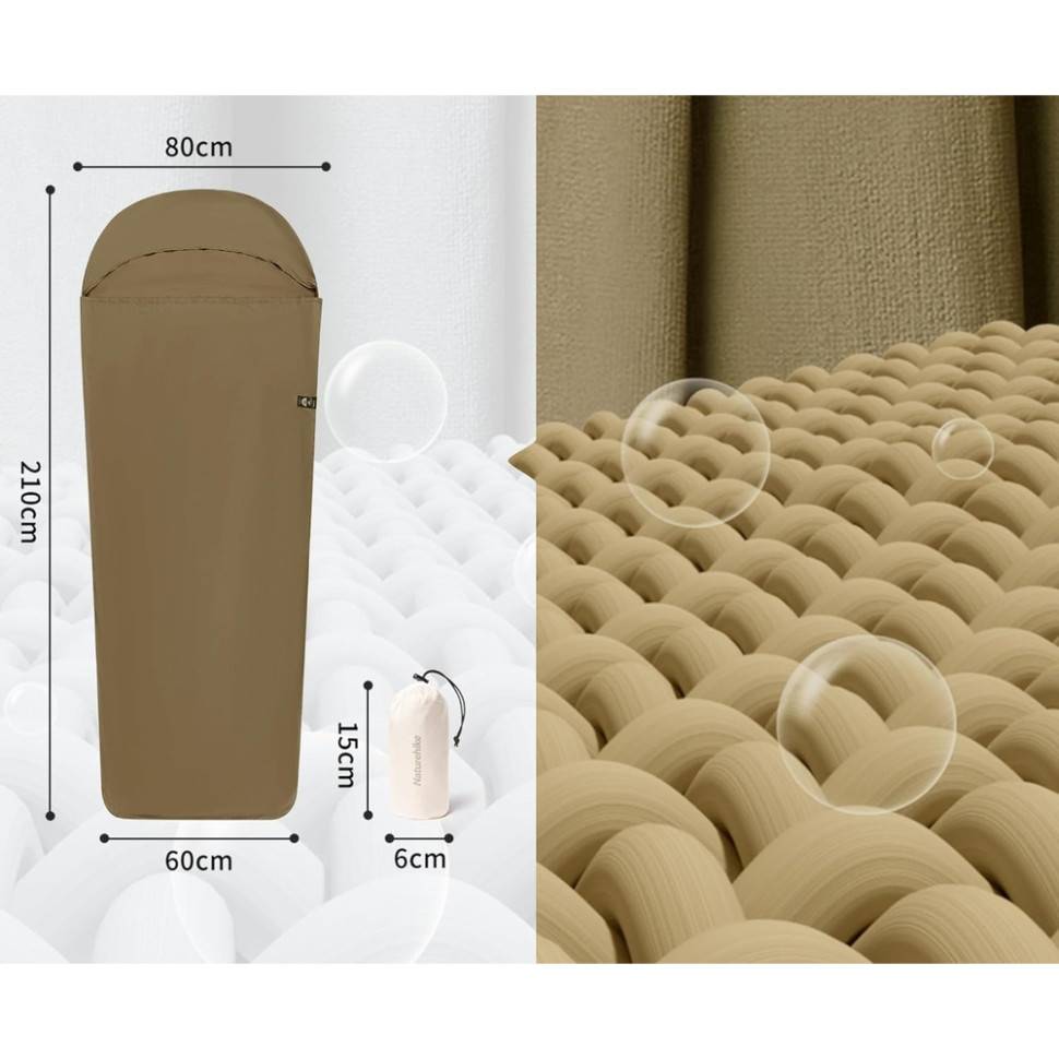 Внешний вид Вкладыш в спальный мешок NATUREHIKE CNH22SD016 Brown (6975641883647)