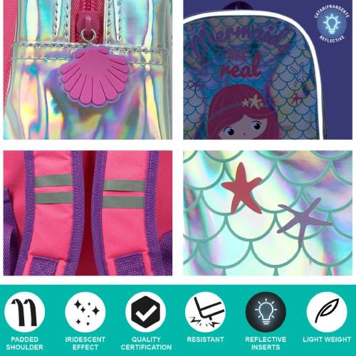 Рюкзак PERLETTI Kids Mermaid Blue (P14120) Особенности светоотражающие элементы