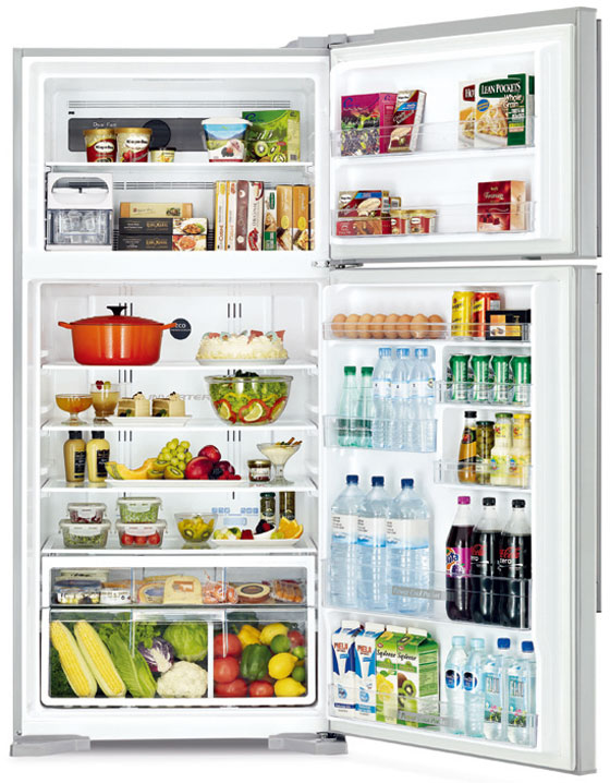 Холодильник HITACHI R-V610PUC3KXINX Морозильна камера верхнє розташування