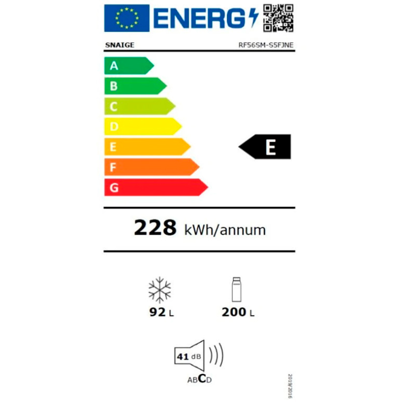 Холодильник SNAIGE RF56SM-S5FJNE Тип холодильника двокамерний