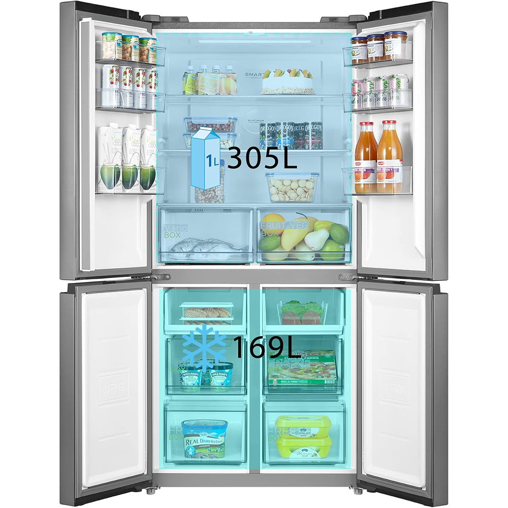 Холодильник MIDEA MDRF632FIE46 Морозильна камера нижнє розташування