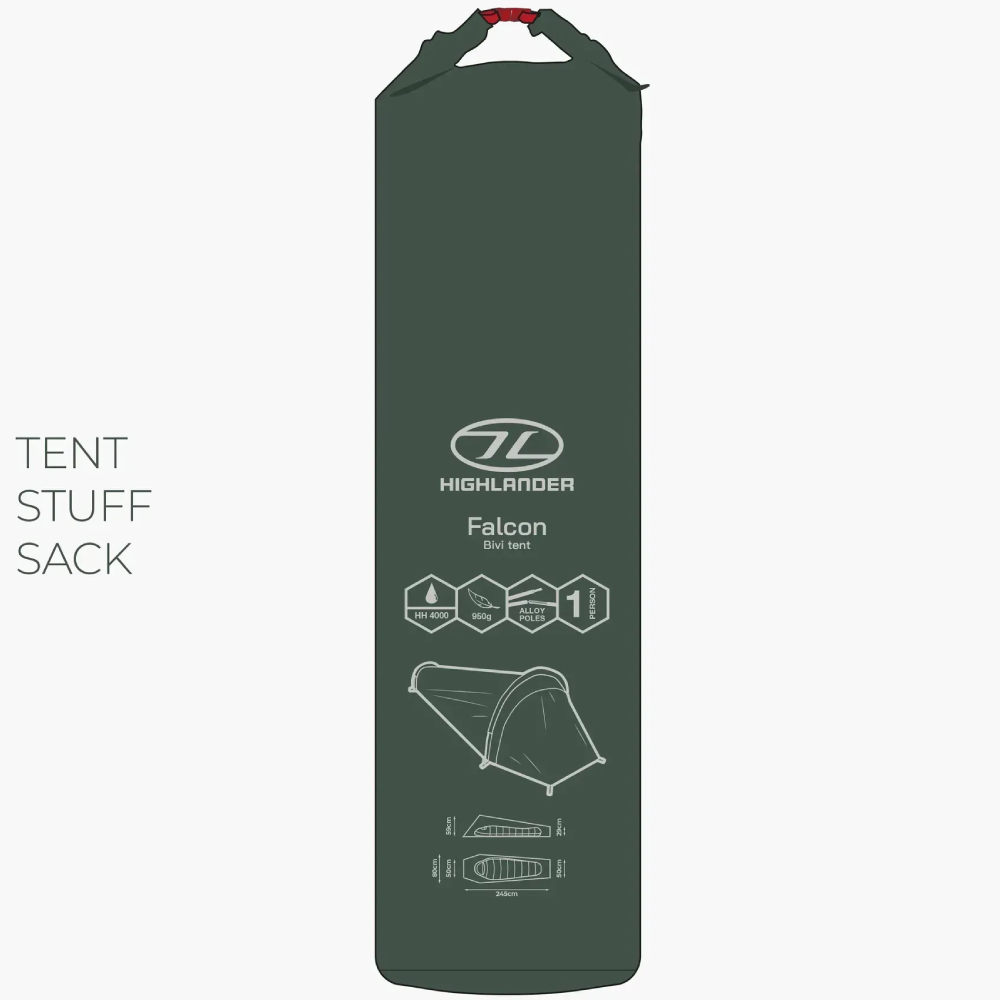 Фото Палатка HIGHLANDER Falcon Bivi Tent Pine Green (TEN165-PG)