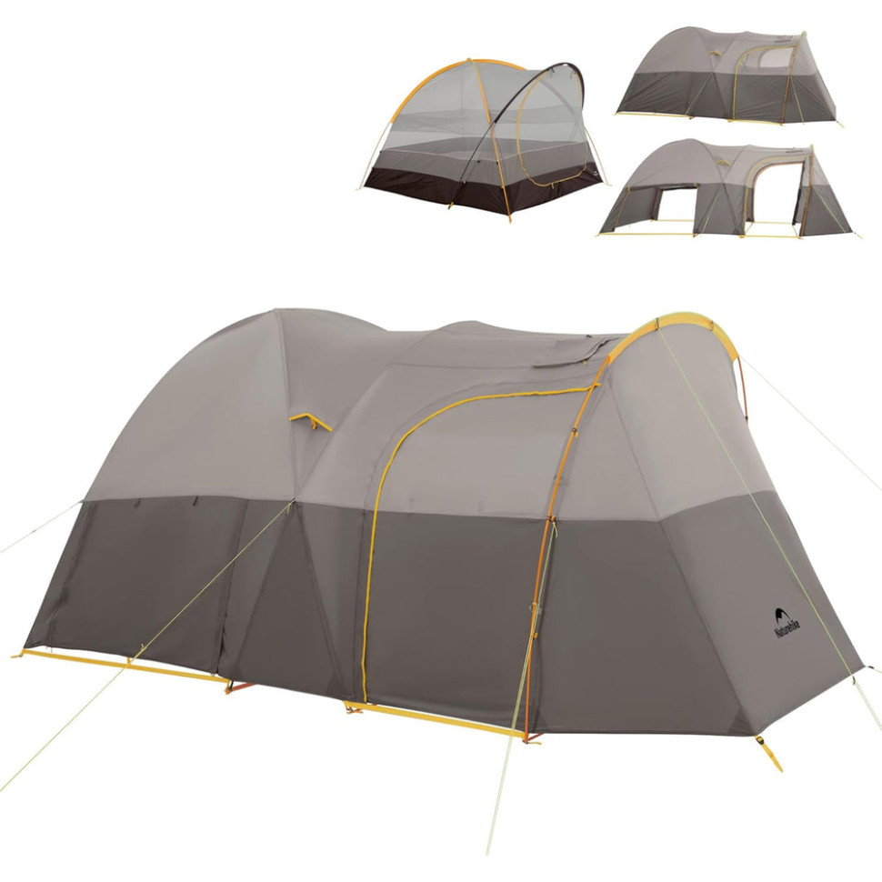 Палатка NATUREHIKE KOTA 6 CNK2450WS031 75D Light Brown (6927595760666) Палатка NATUREHIKE KOTA 6 CNK2450WS031 75D Light Brown (6927595760666) Форма тунельная