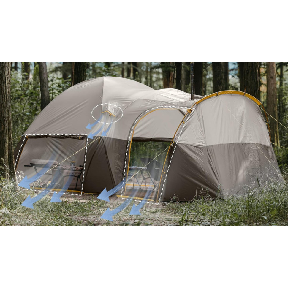 Палатка NATUREHIKE KOTA 6 CNK2450WS031 75D Light Brown (6927595760666) Фото Палатка NATUREHIKE KOTA 6 CNK2450WS031 75D Light Brown (6927595760666)