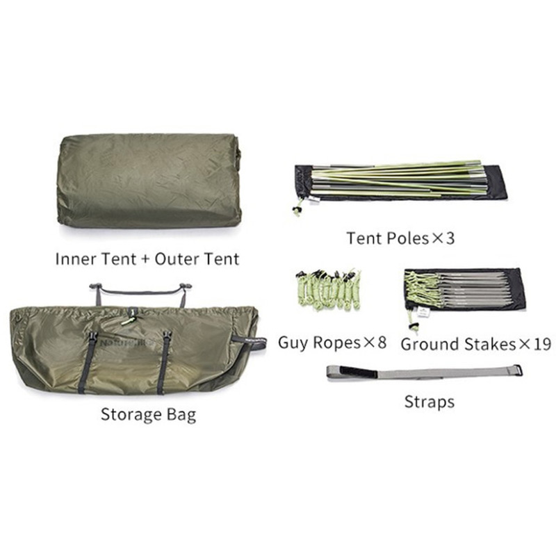 Палатка NATUREHIKE Opalus UL CNK2450WS036 Dark Green (6927595795903) Фото 14 Палатка NATUREHIKE Opalus UL CNK2450WS036 Dark Green (6927595795903)
