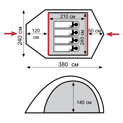 Намет TRAMP Lair 4 Призначення туристична