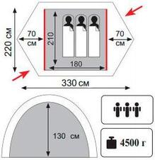 Палатка TRAMP Rock 3(наружн.каркас)