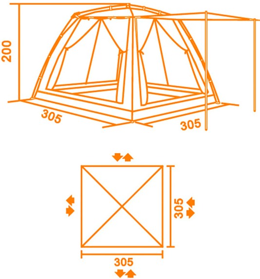 Тент КЕМПІНГ Cook room Тип каркасу зовнішній