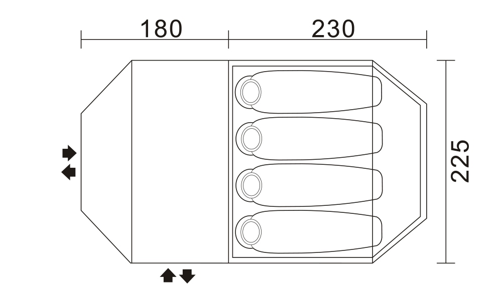 Намет RED POINT TAVRIKA 4 (4820152616814) Призначення кемпінговий