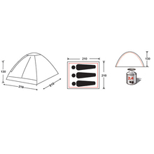 Намет KINGCAMP Monodome 3(KT3010) Blue