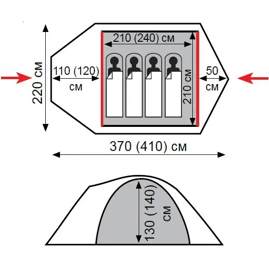 Намет TRAMP Lair 4 v2 (TRT-040) Призначення туристична