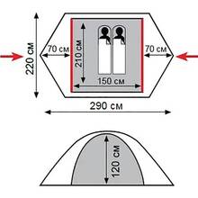 Палатка TRAMP Tourist 2 (TLT-004.06-olive)